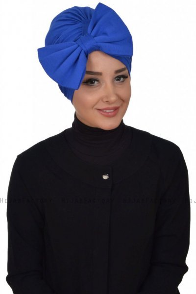 Julia - Blå Bomull Turban - Ayse Turban