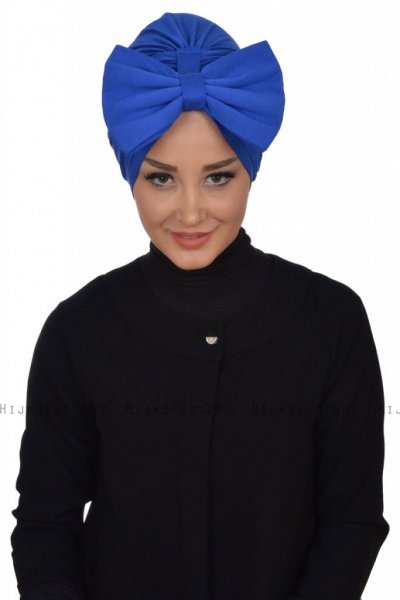 Julia - Blå Bomull Turban - Ayse Turban