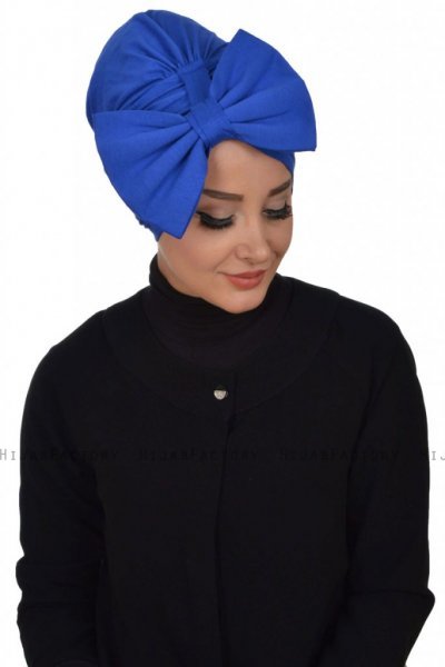 Julia - Blå Bomull Turban - Ayse Turban