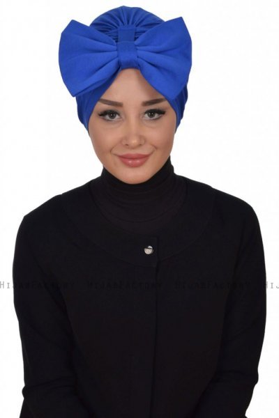 Julia - Blå Bomull Turban - Ayse Turban