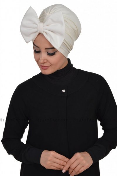 Julia - Creme Bomull Turban - Ayse Turban