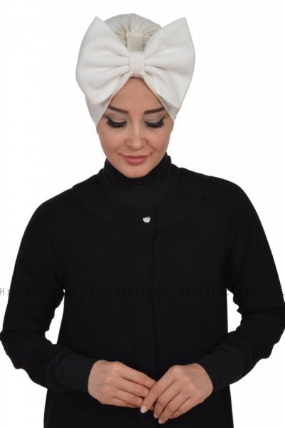 Julia - Creme Bomull Turban - Ayse Turban