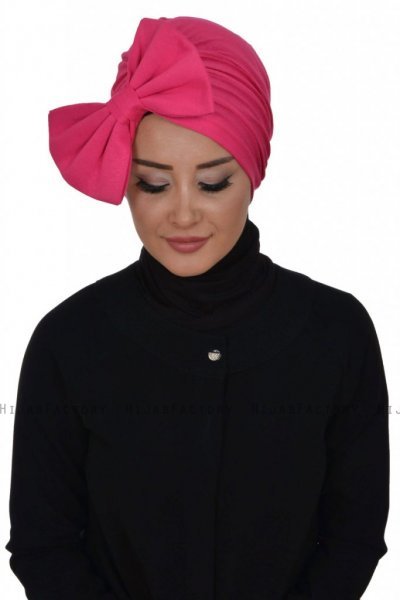 Julia - Fuchsia Bomull Turban - Ayse Turban