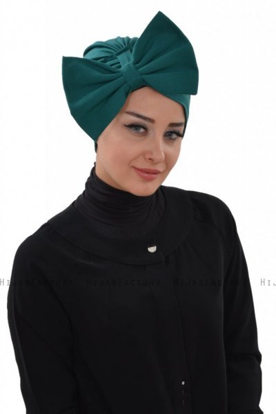 Julia - Mörkgrön Bomull Turban - Ayse Turban