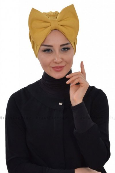 Julia - Senapsgul Bomull Turban - Ayse Turban
