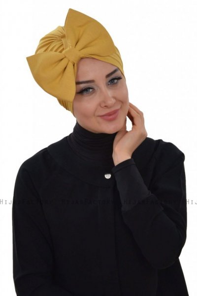 Julia - Senapsgul Bomull Turban - Ayse Turban