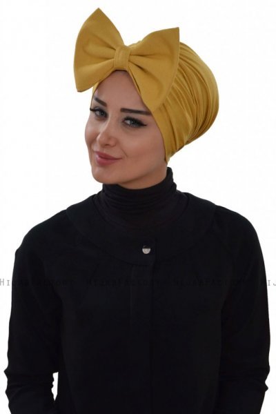 Julia - Senapsgul Bomull Turban - Ayse Turban