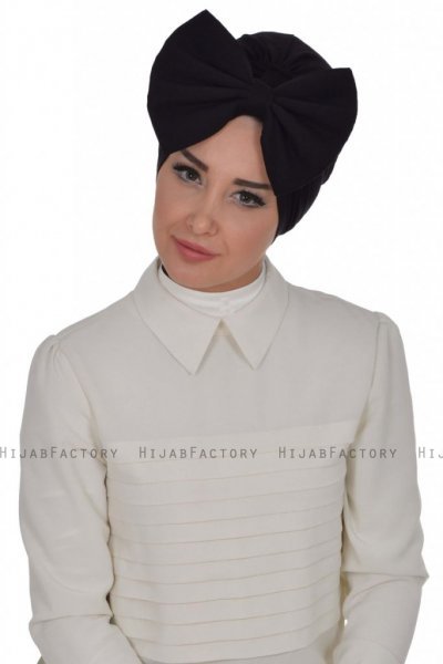 Julia - Svart Bomull Turban - Ayse Turban