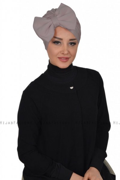 Julia - Taupe Bomull Turban - Ayse Turban