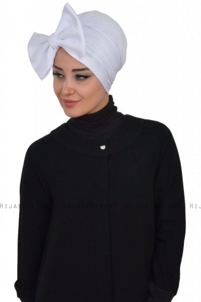 Julia - Vit Bomull Turban - Ayse Turban