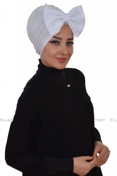 Julia - Vit Bomull Turban - Ayse Turban