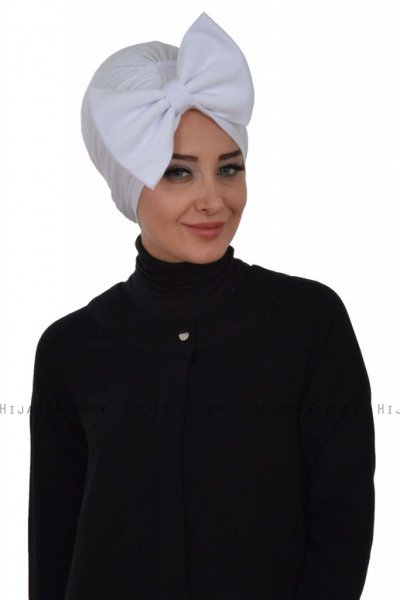 Julia - Vit Bomull Turban - Ayse Turban