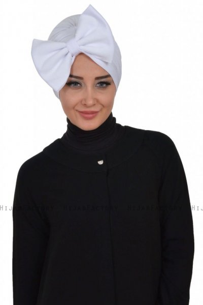 Julia - Vit Bomull Turban - Ayse Turban