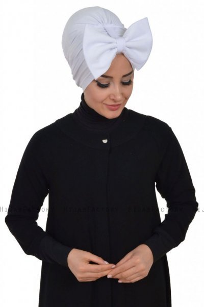 Julia - Vit Bomull Turban - Ayse Turban