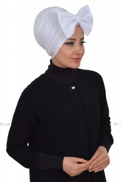 Julia - Vit Bomull Turban - Ayse Turban