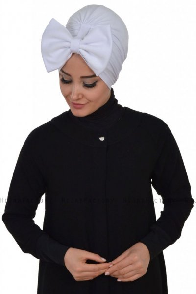 Julia - Vit Bomull Turban - Ayse Turban