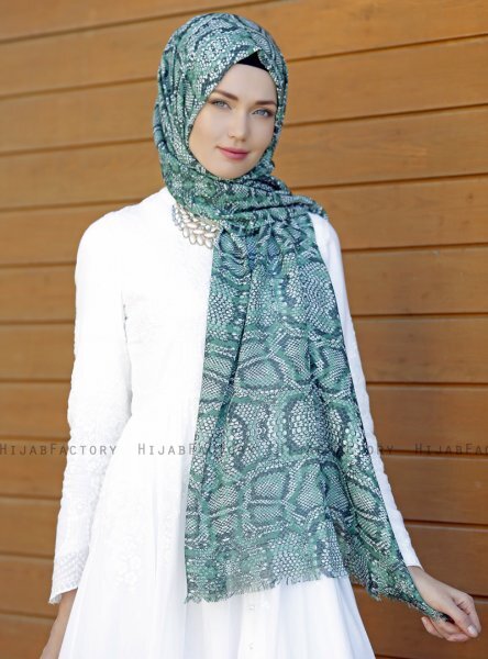 Dounia - Grön Mönstrad Hijab