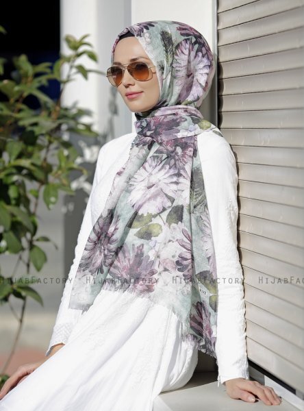 Dounia - Rosa Mönstrad Hijab