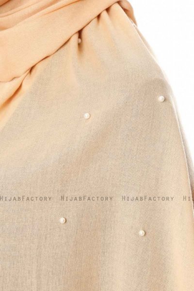 Kadri - Beige Hijab Med Pärlor - Özsoy