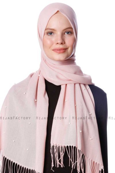 Kadri - Gammelrosa Hijab Med Pärlor - Özsoy