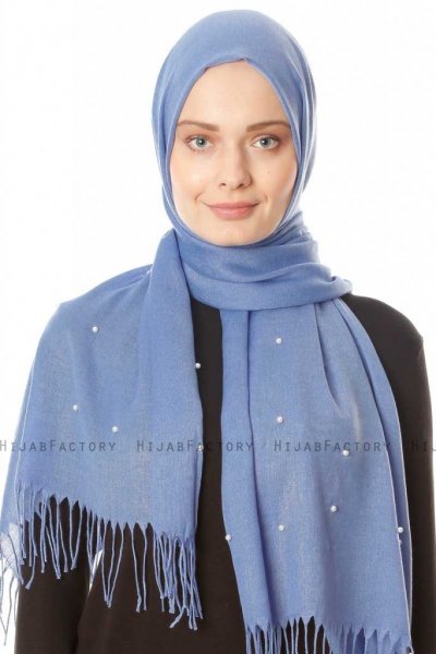 Kadri - Ljusblå Hijab Med Pärlor - Özsoy