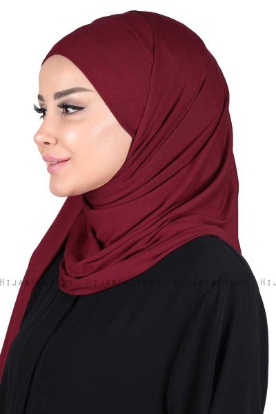 Kaisa - Bordeaux Praktisk Bumull Hijab