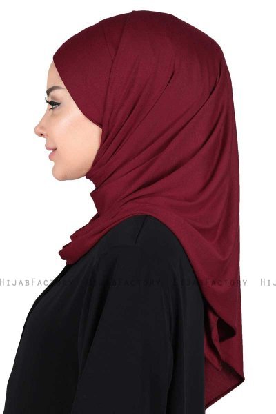 Kaisa - Bordeaux Praktisk Bumull Hijab