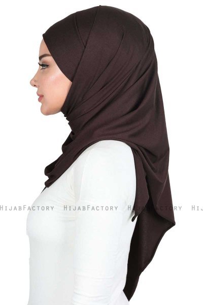 Kaisa - Brun Praktisk Bumull Hijab