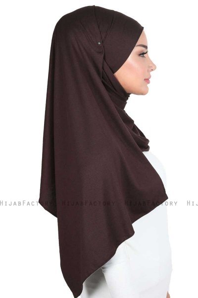 Kaisa - Brun Praktisk Bumull Hijab