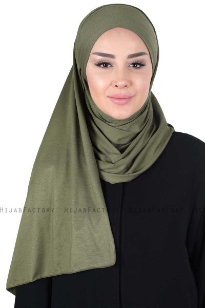 Kaisa - Khaki Praktisk Bumull Hijab