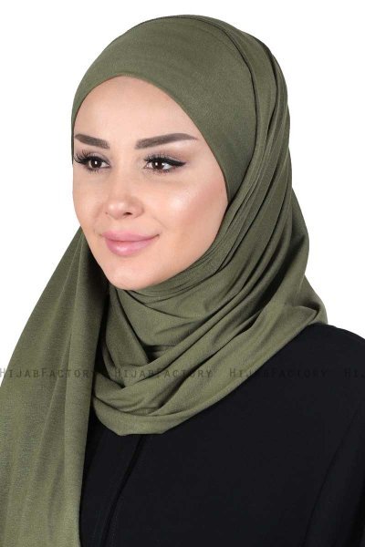 Kaisa - Khaki Praktisk Bumull Hijab