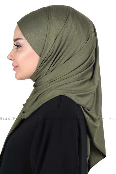 Kaisa - Khaki Praktisk Bumull Hijab