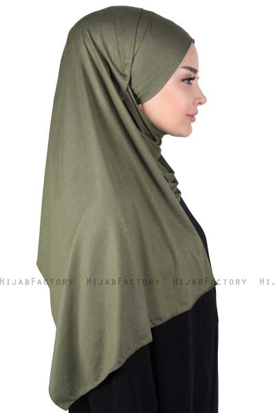 Kaisa - Khaki Praktisk Bumull Hijab