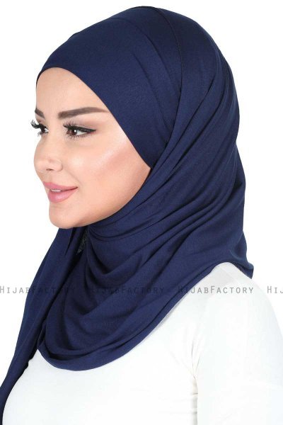 Kaisa - Marinblå Praktisk Bumull Hijab