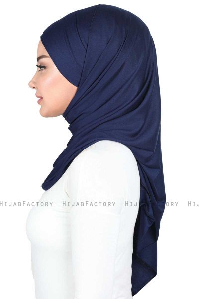 Kaisa - Marinblå Praktisk Bumull Hijab