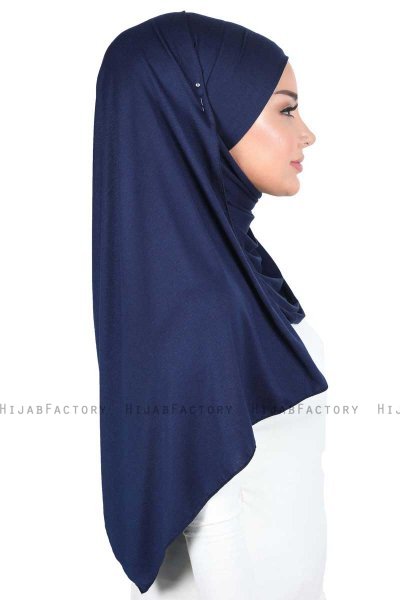 Kaisa - Marinblå Praktisk Bumull Hijab