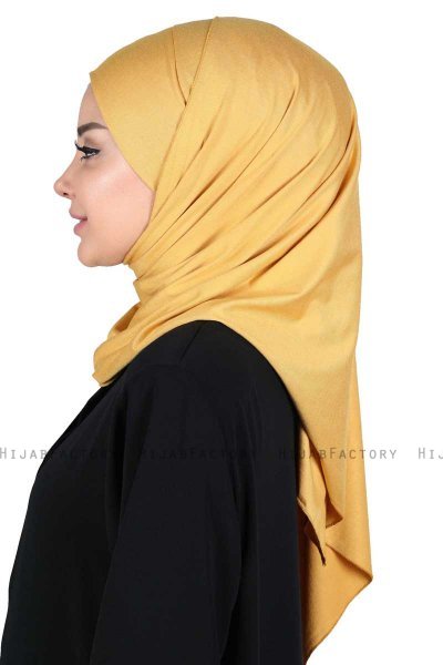Kaisa - Senapsgul Praktisk Bumull Hijab