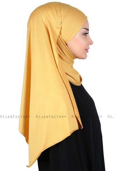 Kaisa - Senapsgul Praktisk Bumull Hijab