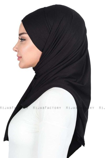 Kaisa - Svart Praktisk Bumull Hijab