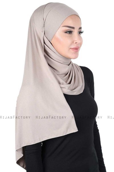 Kaisa - Taupe Praktisk Bumull Hijab