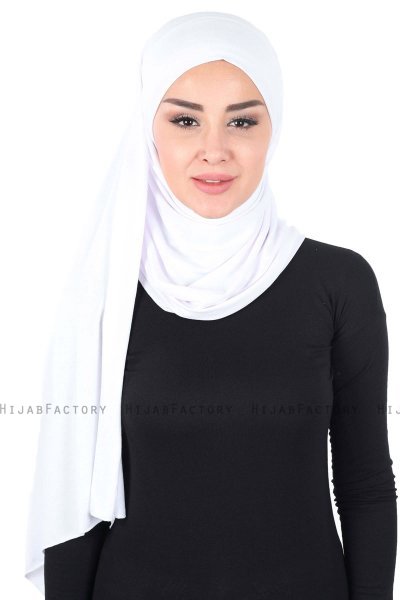 Kaisa - Vit Praktisk Bumull Hijab