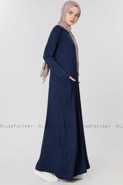 Kyda Marinblå Klänning Med Fickor Miss Halima 280149c