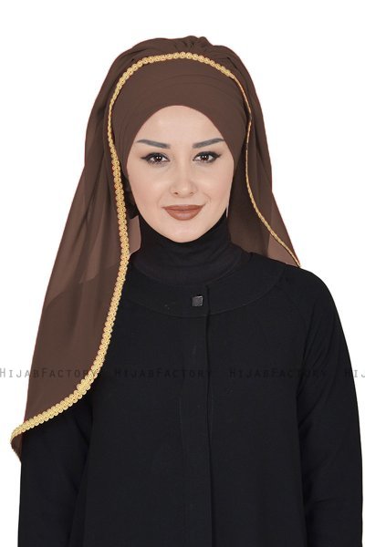 Louise - Brun Praktisk Hijab - Ayse Turban