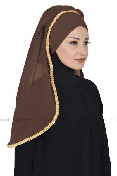 Louise - Brun Praktisk Hijab - Ayse Turban