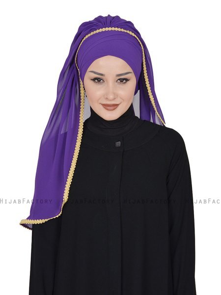 Louise - Lila Praktisk Hijab - Ayse Turban