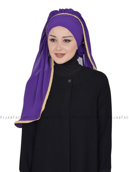 Louise - Lila Praktisk Hijab - Ayse Turban