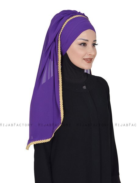 Louise - Lila Praktisk Hijab - Ayse Turban