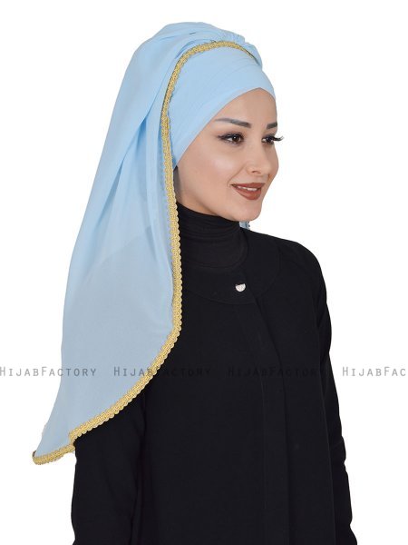 Louise - Ljusblå Praktisk Hijab - Ayse Turban