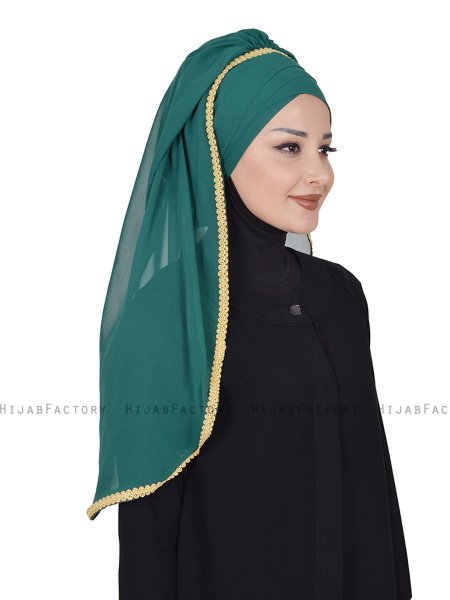 Louise - Mörkgrön Praktisk Hijab - Ayse Turban
