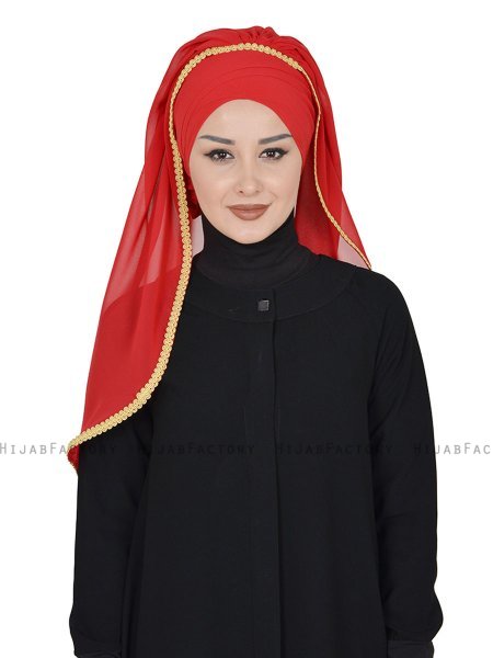 Louise - Röd Praktisk Hijab - Ayse Turban